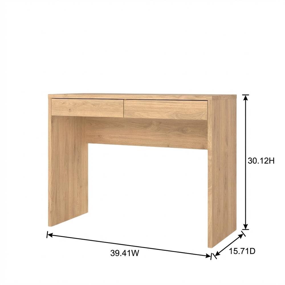 Brown Wood Desk With Drawers,  - Home Office Work Table ulasan dan harga