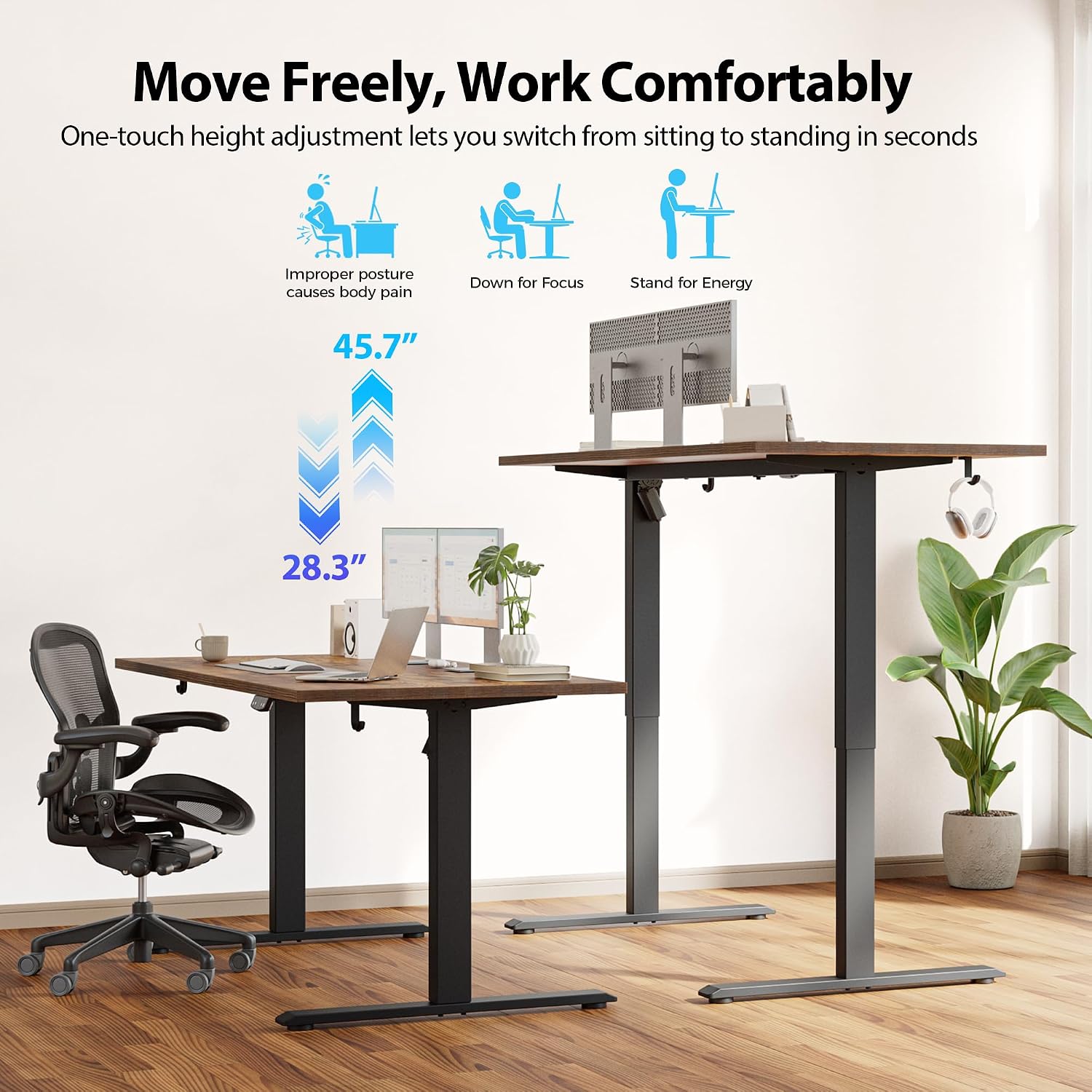 Electric Standing Desk, 55 x 2 - Home Office Work Table ulasan dan harga