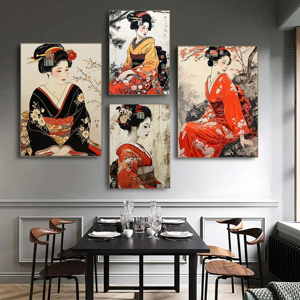 Elegant Kimono Geisha Canvas W - Home Office Room Inspiration ulasan dan harga