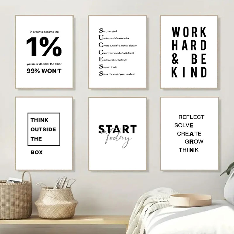 1PC  Simple Black White Inspir - Home Office Room Inspiration ulasan dan harga