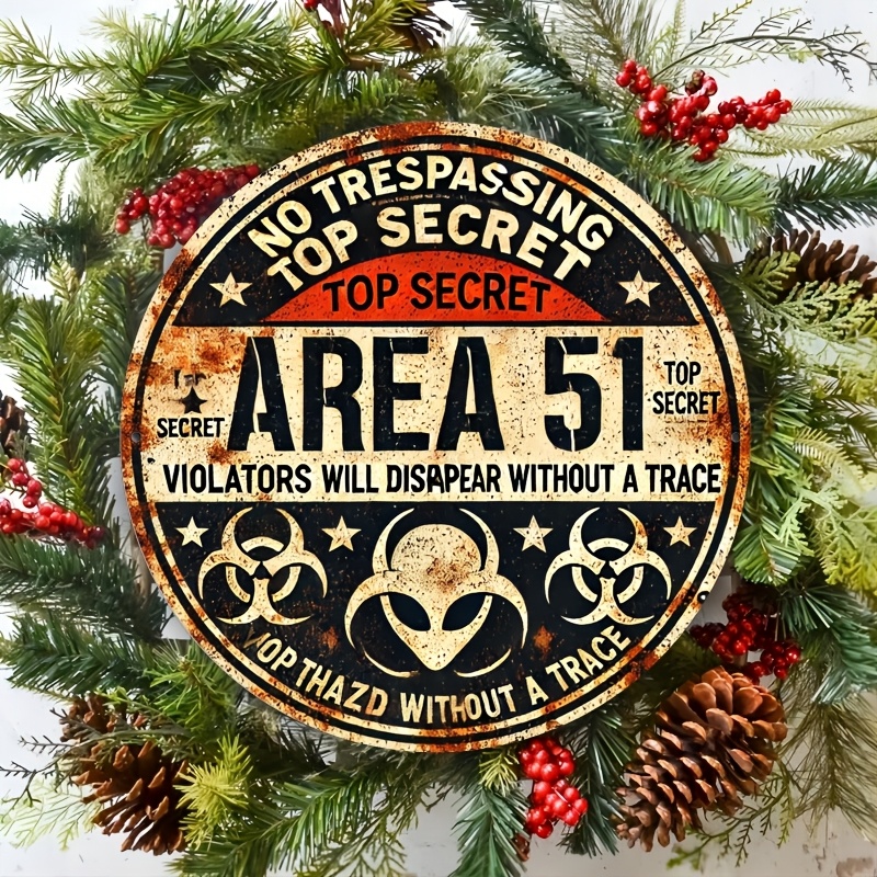 Vintage Area 51 Metal Wall Sig - Home Office Logo ulasan dan harga