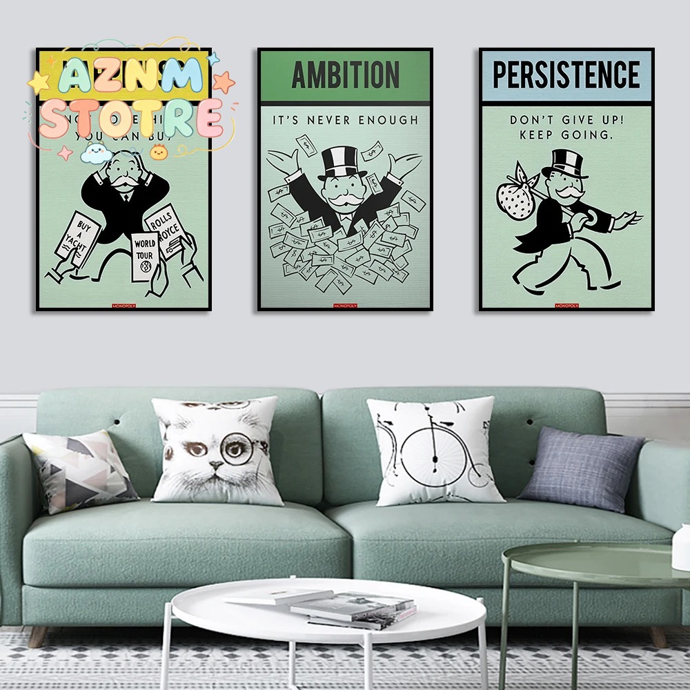 Monopoly Time Is Money Canvas  - Home Office Room Inspiration ulasan dan harga